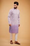 Buy_Kasbah_Purple Silk Embroidery Floral Chikankari Kurta _at_Aza_Fashions