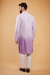 Shop_Kasbah_Purple Silk Embroidery Thread Mirror Ombre Kurta _at_Aza_Fashions