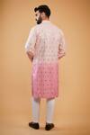 Shop_Kasbah_Pink Silk Mirrors, Embroidery Thread Ombre Kurta _at_Aza_Fashions