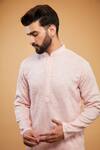 Buy_Kasbah_Pink Silk Embroidery Floral Ombre Kurta _Online_at_Aza_Fashions