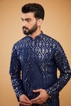 Buy_Kasbah_Blue Silk Mirrors, Embroidery Regal Work Kurta _Online_at_Aza_Fashions