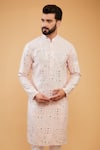Kasbah Pink Silk Mirrors, Embroidery Work Kurta Online at Aza Fashions Kasbah_Pink Silk Mirrors, Embroidery Work Kurta _Online_at_Aza_Fashions