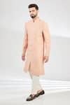 Buy_Kasbah_Peach Silk Embroidery Cutdana Wild Vine Sherwani _at_Aza_Fashions