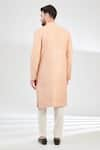 Shop_Kasbah_Peach Silk Embroidery Cutdana Wild Vine Sherwani _at_Aza_Fashions