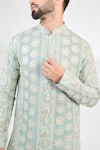 Buy_Kasbah_Blue Georgette Embroidery Sequin Paisley Blossom Chikankari Kurta _Online_at_Aza_Fashions