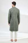 Shop_Kasbah_Green Silk Embroidered Thread Chikankari Kurta _at_Aza_Fashions