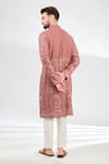 Shop_Kasbah_Pink Silk Embroidered Thread Sequin Classic Kurta _at_Aza_Fashions