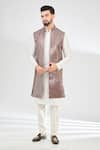 Buy_Kasbah_Pink Silk Embroidered Mirror Work Jacket _at_Aza_Fashions