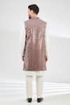 Shop_Kasbah_Pink Silk Embroidered Mirror Work Jacket _at_Aza_Fashions