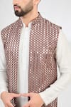 Kasbah_Pink Silk Embroidered Mirror Work Jacket _Online_at_Aza_Fashions