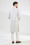 Shop_Kasbah_Ivory Silk Embroidered Mirror Straight Kurta _at_Aza_Fashions