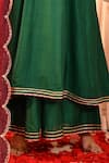 Abbaran_Green Anarkali And Palazzo Cotton Silk Embroidery Aari Round Yoke Set _Online_at_Aza_Fashions