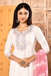 Buy_Abbaran_Ivory Kurta And Palazzo Chanderi Embroidered Ari Notched A-line Set _Online_at_Aza_Fashions