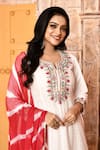 Buy_Abbaran_Ivory Kurta And Palazzo Chanderi Embroidered Ari Notched A-line Set _Online_at_Aza_Fashions