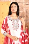 Buy_Abbaran_Ivory Kurta And Palazzo Chanderi Embroidered Ari Round A-line Set _Online_at_Aza_Fashions