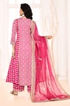 Shop_Abbaran_Pink Kurta And Palazzo Silk Block Printed Geometric Floral Round A-line Set _at_Aza_Fashions