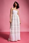 Buy_Dash and Dot_White 100% Viscose Embroidered Lace Sweetheart Tiered Tube Dress 