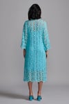 Shop_Dash and Dot_Blue 100% Cotton Embroidered Lace Collared Floral Cutout Midi Dress _at_Aza_Fashions