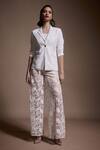 Dash And Dot Ivory Polyester Embroidery Floral And Paisley Pant Online at Aza Fashions Dash And Dot_Ivory Polyester Embroidery Floral And Paisley Pant _Online_at_Aza_Fashions