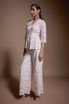 Buy_Dash And Dot_Ivory 100% Recycled Polyester Embroidered Sequin Clear Applique Work Pant _at_Aza_Fashions