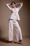 Buy_Dash And Dot_Ivory 100% Recycled Polyester Embroidered Sequin Clear Applique Work Pant _Online_at_Aza_Fashions