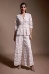 Shop_Dash And Dot_Ivory 100% Recycled Polyester Embroidered Sequin Clear Applique Work Pant _Online_at_Aza_Fashions
