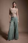 Buy_Dash And Dot_Grey 100% Recycled Polyester Embroidered Sequin Applique Work Pant _Online_at_Aza_Fashions
