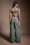 Shop_Dash And Dot_Grey 100% Recycled Polyester Embroidered Sequin Applique Work Pant _at_Aza_Fashions