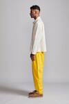 Buy_Dash and Dot_Yellow 100% Cotton Plain Pleated Bishop Pant _Online_at_Aza_Fashions