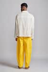 Shop_Dash and Dot_Yellow 100% Cotton Plain Pleated Bishop Pant _at_Aza_Fashions