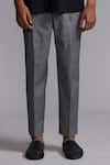 Buy_Dash and Dot_Grey 100% Nylon Plain Pleated Flat Trouser _Online_at_Aza_Fashions