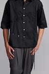 Buy_Dash And Dot_Black Cotton Lace Shoelace Work Shirt_Online_at_Aza_Fashions
