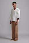 Shop_Dash and Dot_Brown 100% Cotton Plain Textured Washed Pant _Online_at_Aza_Fashions