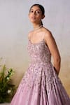 Buy_Mirroir_Purple Metallic Tissue Embroidered Sequin Scoop Floral Cluster Vine Gown _Online_at_Aza_Fashions