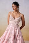 Shop_Mirroir_Pink Metallic Tissue Embroidered Sequin Vine Tonal Embellished Strappy Gown _Online_at_Aza_Fashions