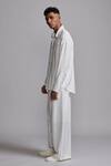 Shop_Dash And Dot_White 100% Tencel Plain Piping Contrast Piped Shirt With Pant _Online_at_Aza_Fashions