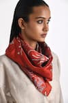 Buy_Payal Pratap_Red Printed Galia Silk Scarf _at_Aza_Fashions