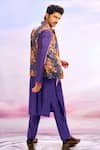 Shop_Torani_Purple Sequin Fabric Jamuni Qasiba Sitara Bundi And Kurta Set 