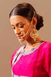 Maisara Jewelry_Gold Plated Pearls, Stones Kundan Nath _Online_at_Aza_Fashions