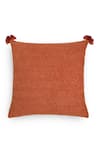 Buy_Onset Homes_Orange Front 51% Linen Ananya Textured Hand Woven Cushion Cover - Set Of 2 _at_Aza_Fashions