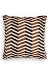 Buy_Onset Homes_Brown 86% Linen Lahar Zig Zag Woven Cushion Cover - Set Of 2 _at_Aza_Fashions