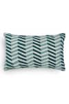 Buy_Onset Homes_Green 86% Linen Lahar Chevron Hand Embroidered Cushion Cover - Set Of 2 _at_Aza_Fashions