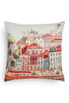 Buy_Onset Homes_Orange Front 55% Linen Nagari Building Pattern Cushion Cover - Set Of 2 _at_Aza_Fashions