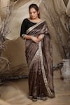 Buy_Lasha_Brown Tissue Organza Embroidery Zari Florin Embellished Border Saree With Blouse _Online_at_Aza_Fashions