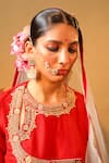 Maisara Jewelry_Gold Plated Pearls, Stones Kundan Nath _Online_at_Aza_Fashions