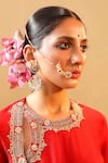 Buy_Maisara Jewelry_Gold Plated Pearls, Stones Kundan Nath _Online_at_Aza_Fashions