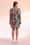 Shop_Gazab by Miku Kumar_Multi Color Linen Printed Tropical Floral Jacket Lapel Parc Paris With Dress _at_Aza_Fashions