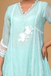 Buy_Gulabik Jaipur_Green Handloom Chanderi Cutwok Floral Scallop Embellished Kurta With Pant 