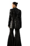 Buy_Twenty Nine_Black Georgette Embroidery Mirror Front Open Abstract Blazer 