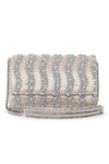 Buy_Beau Monde_Silver Bead And Crystal Embroidered Clutch _at_Aza_Fashions